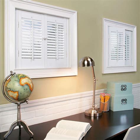 Home Basics Traditional Faux Wood White Interior Shutter Price Varies