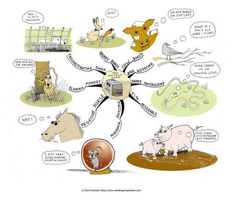 An Animal Mind Map Is Shown With Animals And Other Things In Its Center