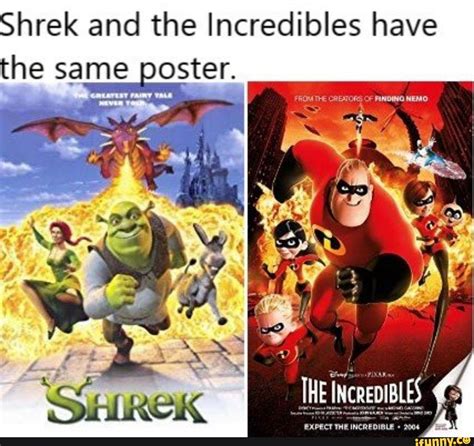 Shrek And The Incredibles Have The Same Poster
