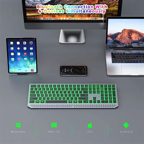 Buy Backlit Bluetooth Keyboard Multiple Devices Full Size Multi Device
