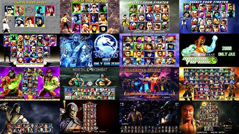 Mortal Kombat Evolution Of The Character Selection Screen K Youtube