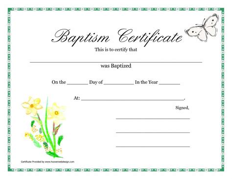 Free Printable Certificate Of Baptism Customize And Print