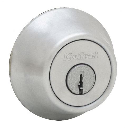 Kwikset 660 26d rcal rcs single cylinder dead bolt lock set, satin chrome. KWIKSET Deadbolt, Cylindrical, Residential, 3, 660 ...