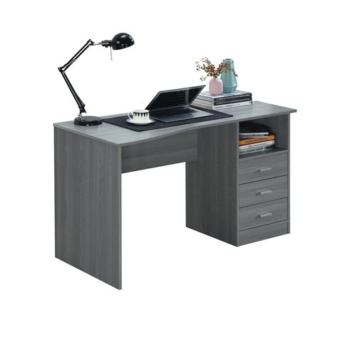 Techni Mobili Classic Computer Desk With Drawers Grey