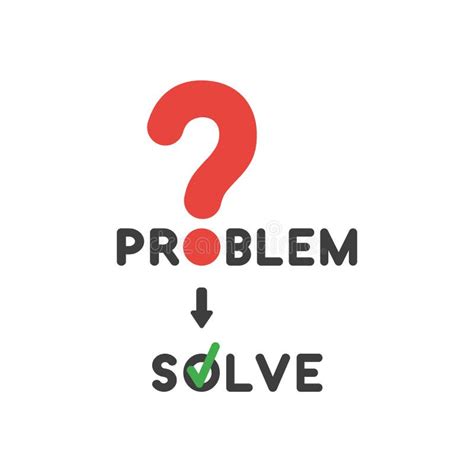 Vector Icon Concept Of Problem Word With Question Mark And Solve Stock