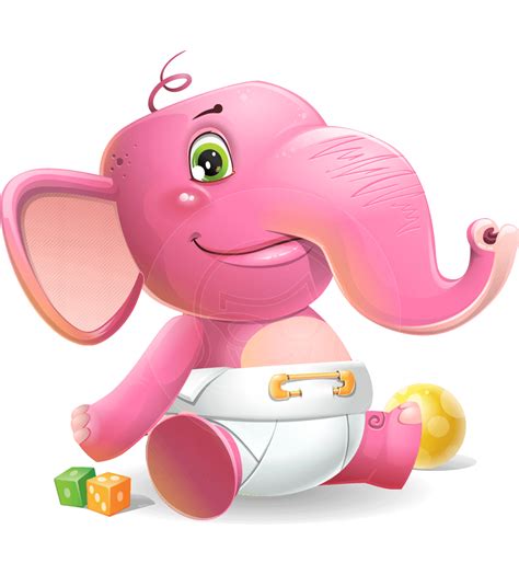 Baby Elephant Vector Cartoon Character 112 Illustrations Graphicmama