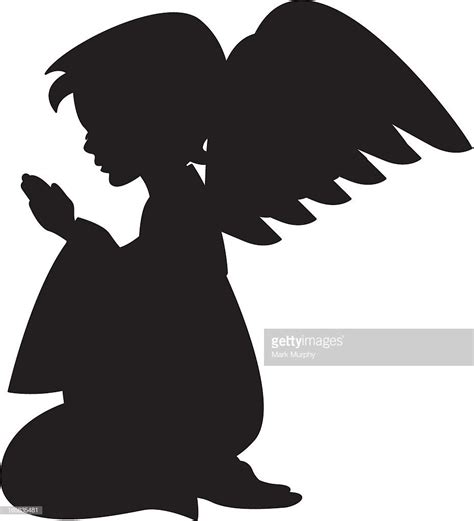 Cute Praying Angel Silhouette Vector Art Getty Images Angel