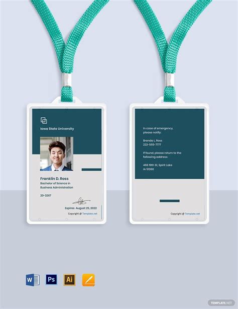 Student Id Card Templates Design Free Download