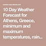 10 Day Weather Forecast for Athens, Greece, minimum and maximum ...