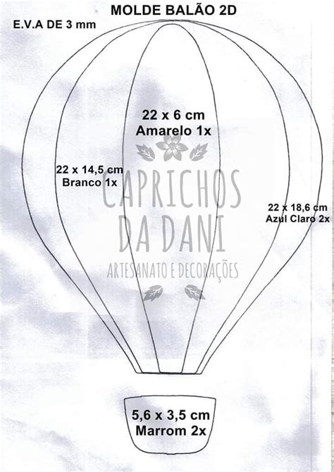 Balão 2d Em Feltro Diy Com Molde Pronto Para Imprimir Artesanato De