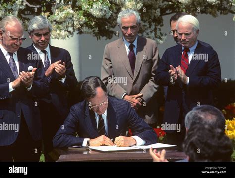 Washington Dc Usa 1st April 1989 President George Hw Bush Signs