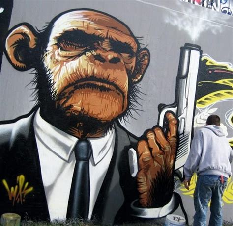 Gangsta Monkeyle Mans 2009 In Graffiti By Roulet Martinbozo