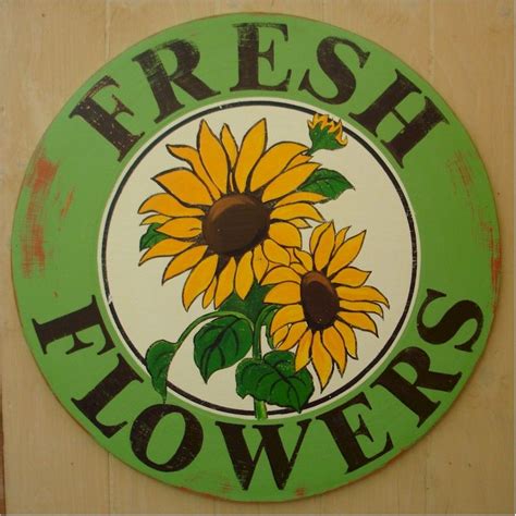 Vintage Style Fresh Flowers Sign By Vintage Sign Projects Floral