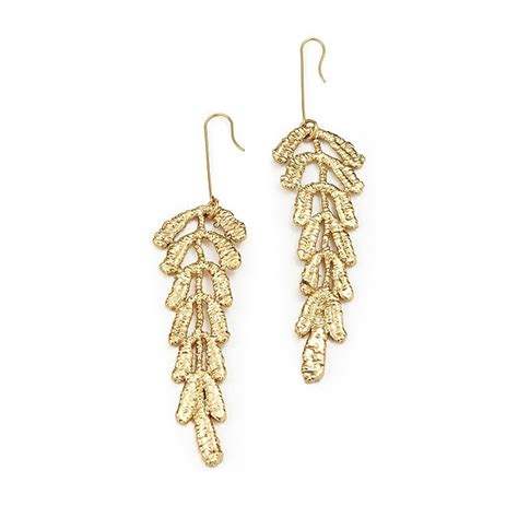 Gold Dipped Vine Lace Earrings