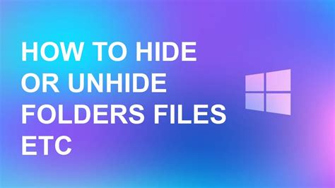 Learn How To Hide Or Unhide Files Folders In Window 10 Computer Tips