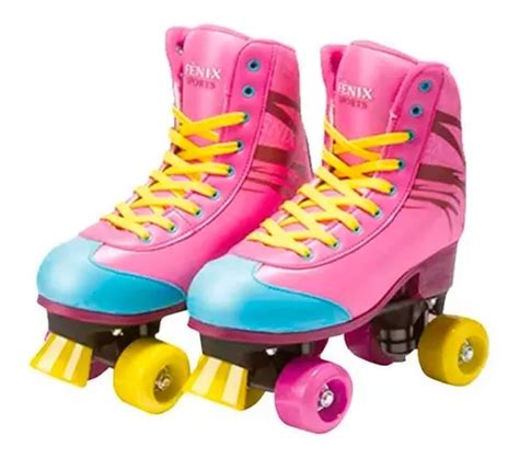 Patins 4 Rodas Clássico Rosa Menina Roller Skate Quad Parcelamento