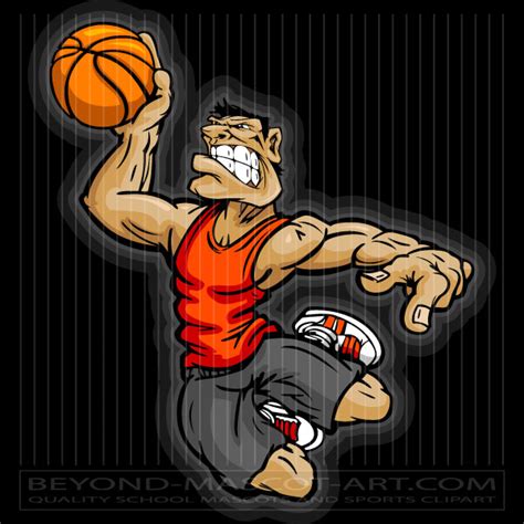 Cartoon Basketball Player Dunking Cartoon Vector