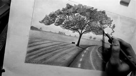 Simple Landscape With Graphite Pencils Youtube