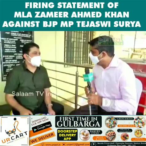 Firing Statement Of Mla Bz Zameer Ahmed Khan Against Tejaswi Surya Bjp Mp Firing Statement Of