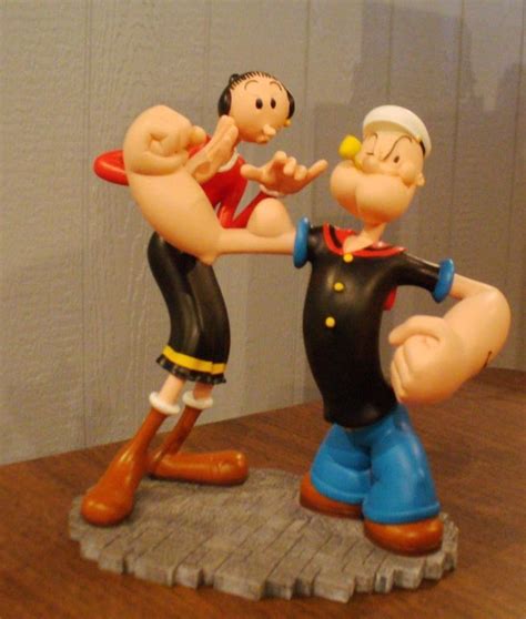 Extremely Rare Popeye Statuefigurine Olive Checking Popeyes Muscles