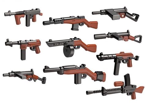 World War Ii Machine Rifle Hand Gun Military Toy Weapons For Lego