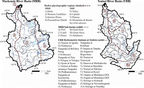 Mackenzie And Yenisei River Basins Showing Their Hydro Physiographic