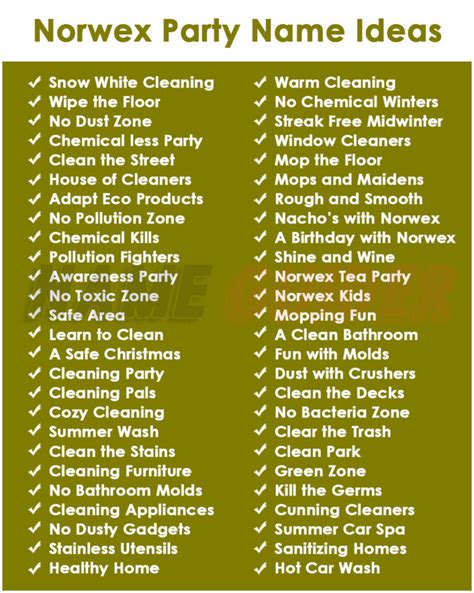 250 Norwex Party Name Ideas 2023 Name Guider