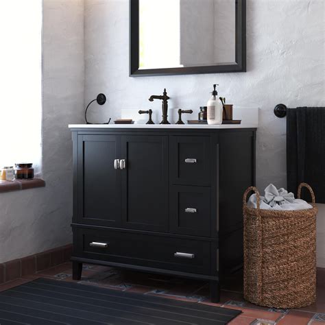 Dhp Otum 36 Inch Bathroom Vanity With Sink Black