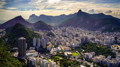 Rio De Janeiro Brazil Cityscape Buildings Mountains Hd Travel