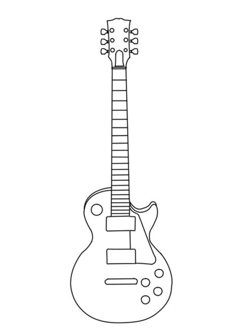 An Electric Guitar Is Shown In This Black And White Drawing It Looks