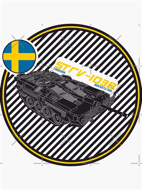 Strv 103b Swedish Main Battle Tank Print On Light Sticker For Sale By