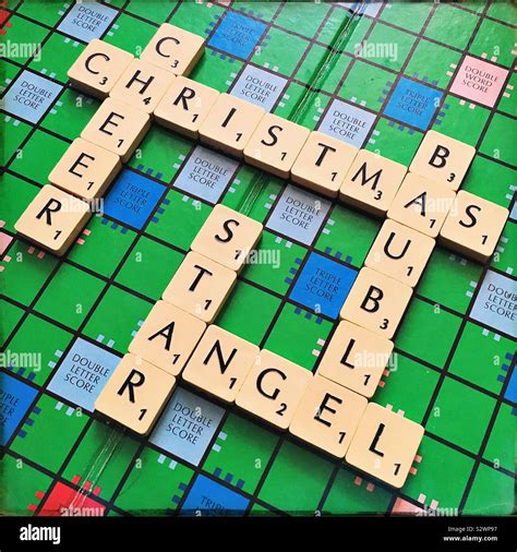 Scrabble Game With Christmas Themed Words Stock Photo Alamy