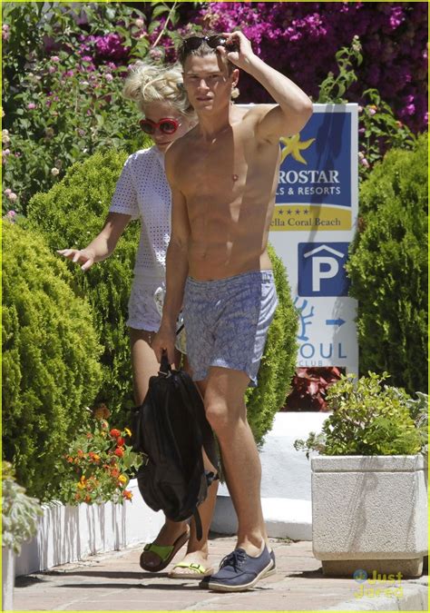Model Oliver Cheshire Goes Shirtless During Spanish Holiday With Pixie Lott Photo