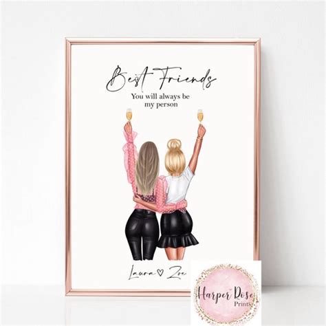 Personalised Best Friend Print Best Friend T Friendship Etsy Uk
