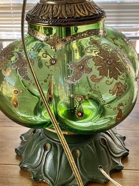Beautiful Green Glass Lamp Collectors Weekly