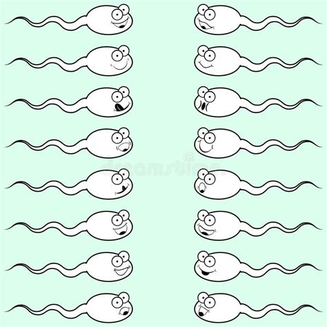 A Set Of Funny Laughing And Smiling Sperm With Faces Emoticons Smiley Emoji Happy Character