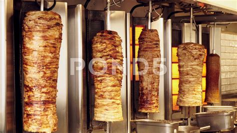 Shawarma Lamb Spit Street Food Doner Kebab Rotating Spit