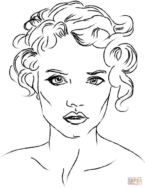 Woman S Face Coloring Page Free Printable Coloring Pages