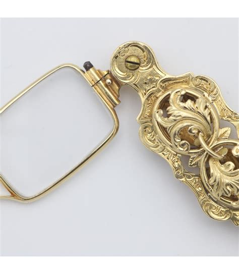 Lorgnette Antique Gold High Society Opera Glasses Victorian Folding Eyewear
