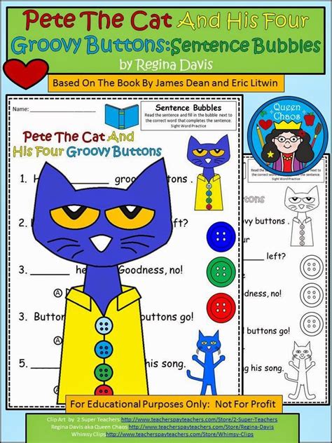 When you return to the classroom you can celebrate with a delicious and healthy fruit pizza snack! FREE Pete the Cat 4 Groovy Buttons printables. | Pete the ...
