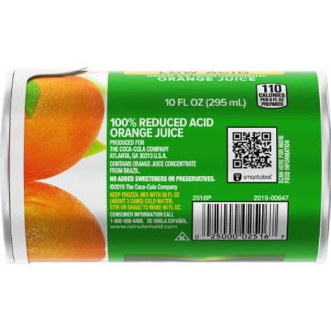 Minute Maid Low Acid Frozen Concentrated Orange Juice 10 Fl Oz Qfc