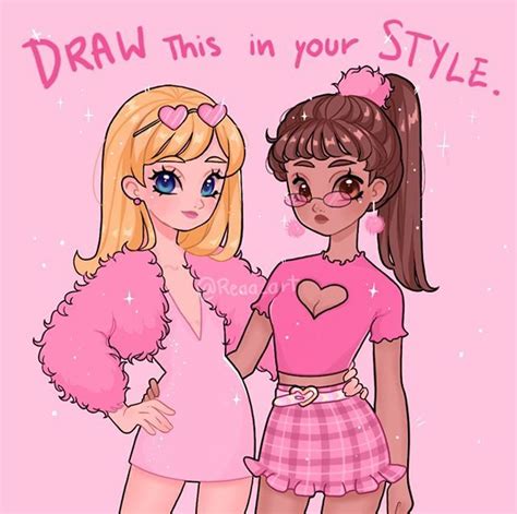 Reaa Art🐝 On Instagram “draw This In Your Style 💕💕💕💕💕🌸🌸🌸 I Think You