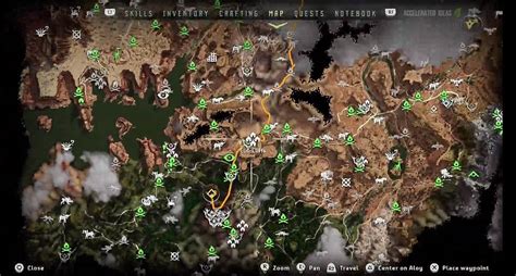 Horizon Zero Dawn Interactive Map Map Of The Usa With State Names