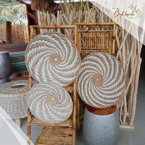 Jual Wall Decor Set Hiasan Dinding Bulat Anyaman Sea Grass Dan Rotan