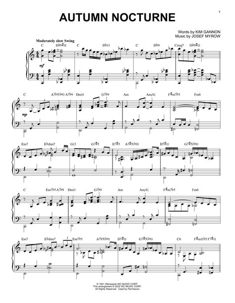 Download Henry Mancini Autumn Nocturne Jazz Version Arr Brent Edstrom Sheet Music