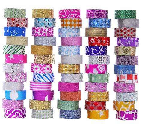 60 rolls glitter washi tape set washi masking decorative tapes for diy decor planners