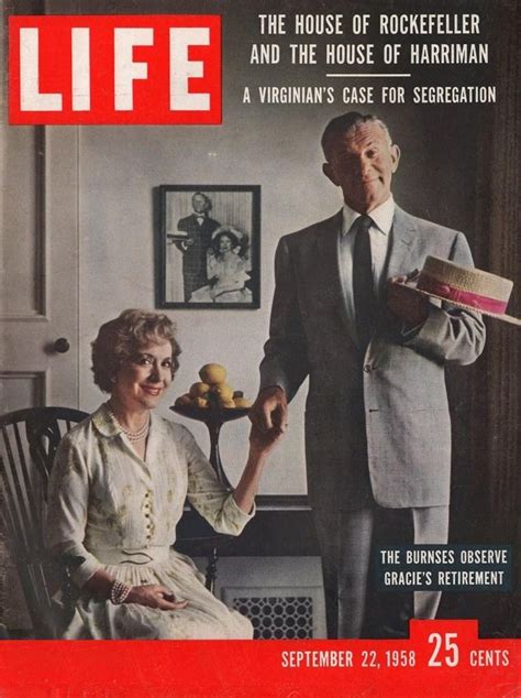 Gracie Allen And George Burns On The September 22 1958 Cover Of Life
