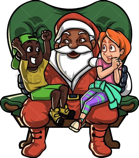 Black Santa Claus With T Sack Cartoon Clipart Friendlystock