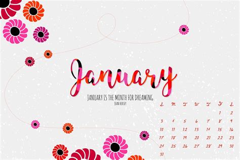 🔥 Free Download January Calendar Floral Wallpaper Download In High