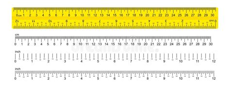 Ruler Marked With Centimeters Inches And Combined Rectangular Shapes